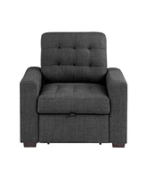 White Label Bonita 38" Chair with Pull-Out Ottoman