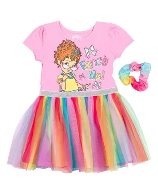 Disney Fancy Nancy Girls Short Sleeve Tutu Dress Scrunchy Set Toddler| Child