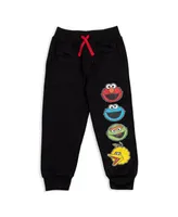 Sesame Street Elmo Cookie Monster Boy's Fleece Pullover Hoodie and Pants  Outfit Set Toddler