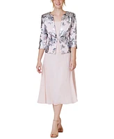 Jessica Howard Petite 2-Pc. Printed Jacket & Midi Dress Set