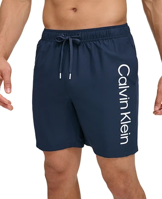 Calvin Klein Men's Core Logo-Print 7" Volley Swim Trunks, Created For Macy's