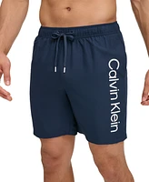 Calvin Klein Men's Core Logo-Print 7" Volley Swim Trunks, Created For Macy's