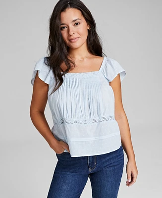 And Now This Women's Flutter-Sleeve Cotton Top, Created for Macy's
