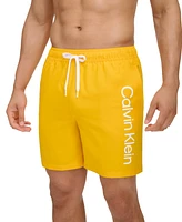 Calvin Klein Men's Core Logo-Print 7" Volley Swim Trunks, Created For Macy's