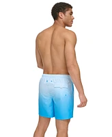 Calvin Klein Men's Gradient Striped 7" Volley Swim Trunks