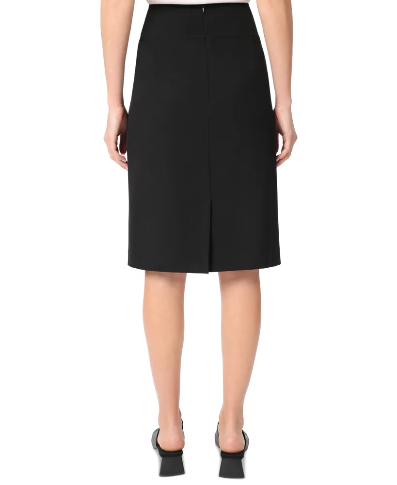 Jones New York Women's High-Rise Button-Tab Skirt