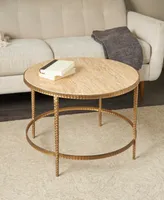 Rosemary Lane 31" x 31" x 18" Marble Coffee Table