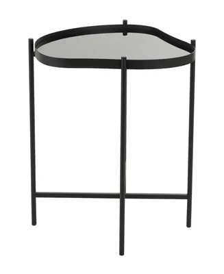 Rosemary Lane 19" x 19" x 21" Metal Abstract Wavy X-Shaped Base Accent Table
