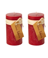 Vance Kitira 6" Timber Pillar Candles, Set of 2