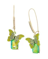 Betsey Johnson Faux Stone Butterfly Dangle Earrings