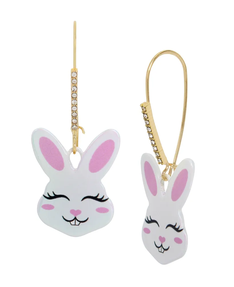 Betsey Johnson Faux Stone Bunny Dangle Earrings