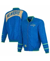 Men's Jh Design Blue Milwaukee Bucks 2023/24 City Edition Full-Zip Bomber Jacket