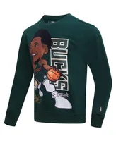 Men's Pro Standard Giannis Antetokounmpo Hunter Green Milwaukee Bucks Avatar Pullover Sweatshirt