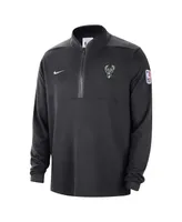 Men's Nike Black Milwaukee Bucks 2023/24 Authentic Performance Half-Zip Jacket