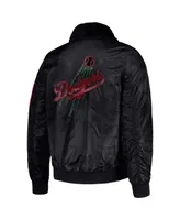 Men's Starter x Ty Mopkins Black Los Angeles Dodgers History Month Satin Full-Zip Jacket