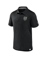 Men's Fanatics Black Los Angeles Kings Authentic Pro Jacquard Polo Shirt