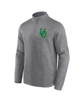 Men's Fanatics Heather Gray Distressed Oregon Ducks Vintage-Like Fleece Quarter-Zip Jacket