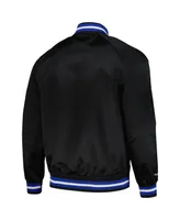 Men's Mitchell & Ness Black Orlando Magic Hardwood Classics Throwback Wordmark Raglan Full-Snap Jacket