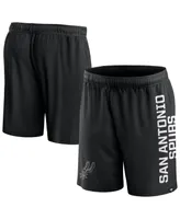 Men's Fanatics Black San Antonio Spurs Post Up Mesh Shorts