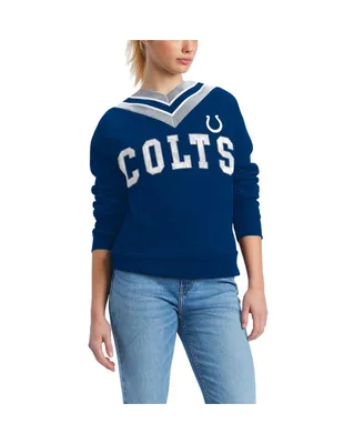 Women's Tommy Hilfiger Royal Indianapolis Colts Heidi V-Neck Pullover Sweatshirt