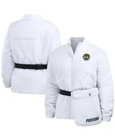 Women's Wear by Erin Andrews White Green Bay Packers Packaway Full-Zip Puffer Jacket