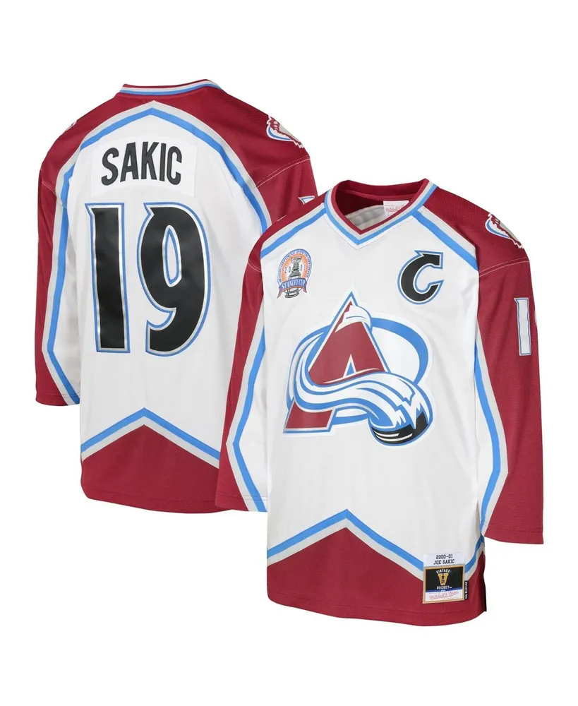 Big Boys Mitchell & Ness Joe Sakic White Colorado Avalanche 2000 Blue Line Player Jersey