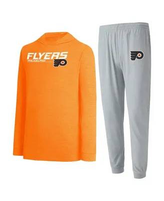 Men's Concepts Sport Gray, Orange Philadelphia Flyers Meter Pullover Sweatshirt and Jogger Pants Set