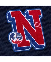 Men's Mitchell & Ness Navy New Jersey Nets Hardwood Classics Coaches Full-Snap Jacket