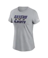 Women's Nike Gray Baltimore Ravens 2023 Nfl Playoffs Iconic T-shirt