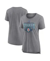 Women's Fanatics Heather Gray Seattle Kraken 2024 Nhl Winter Classic Distressed Tri-Blend T-shirt