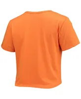 Women's ZooZatz Tennessee Orange Distressed Tennessee Volunteers Core Laurels Cropped T-shirt