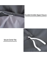 3 Piece Reversible Double Brushed Microfiber Duvet Cover Set