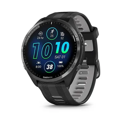 Garming Titanium Bezel Running Watch With Silicone Carbon Gray Strap Unisex Smart watch