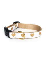 Small Narrow Heart of Gold-tone Collar