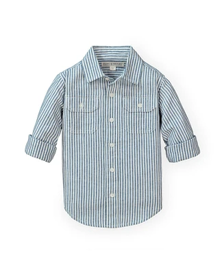 Hope & Henry Boys Linen 2-Pocket Button Down Shirt