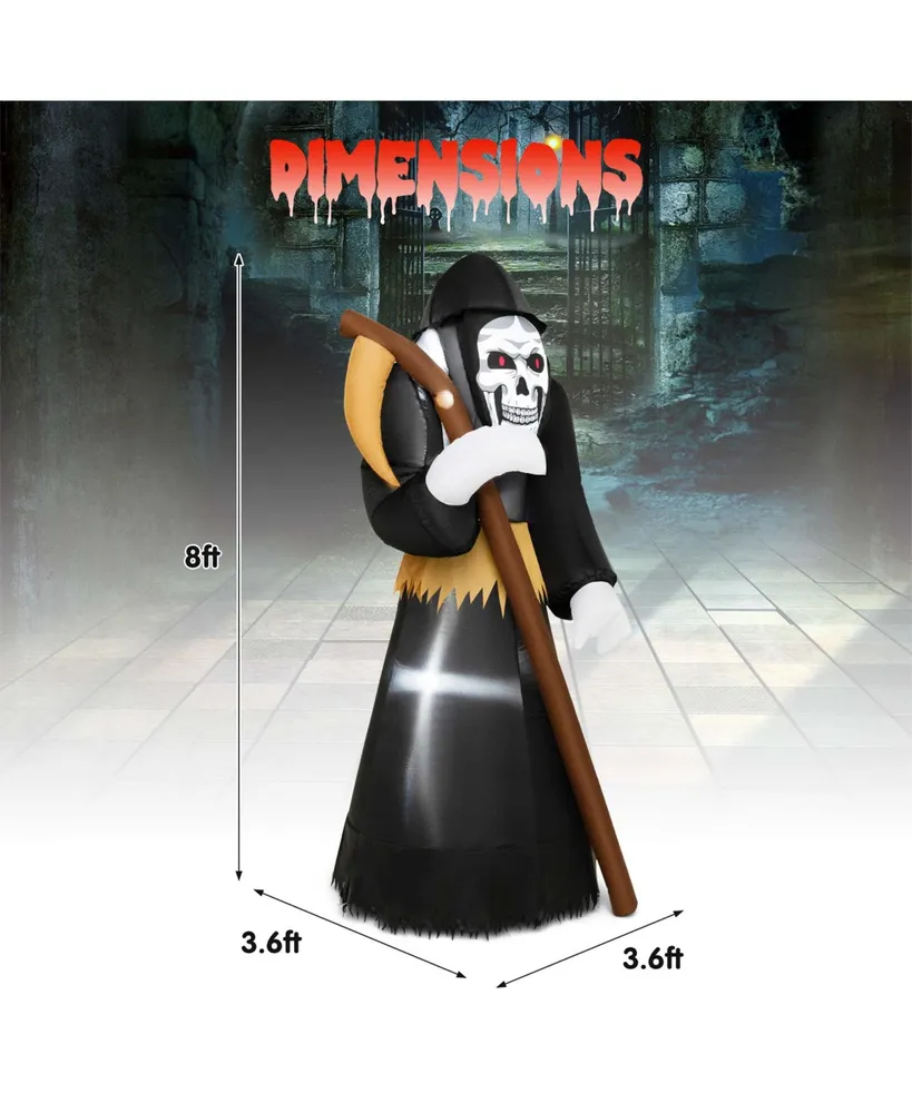 8 Ft Halloween Inflatable Grim Reaper Ghost Blow-up Decoration