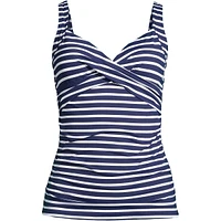 Lands' End Women's Plus Dd-Cup V-Neck Wrap Underwire Tankini Swimsuit Top