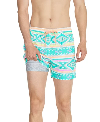 Chubbies Men's The En Fuegos Quick-Dry 5-1/2" Swim Trunks with Boxer Brief Liner