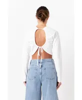 Women's Cropped T-shirt with Back Detail