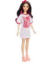 Barbie Fashionistas Doll 214, Black Wavy Hair with Twist 'N' Turn Dress and Accessories, 65th Anniversary