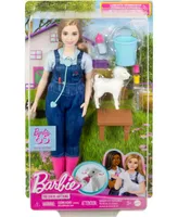 Barbie 65th Anniversary Careers Farm Vet Doll and 10 Accessories Including Lamb with Moving Ears