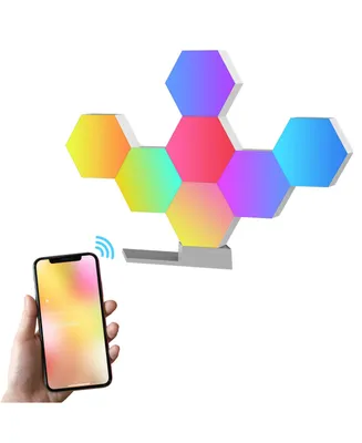 Yescom Wi-Fi Smart Led Light Kit 7 Blocks Base 16 Million Colors Works with Alexa Google Gifts
