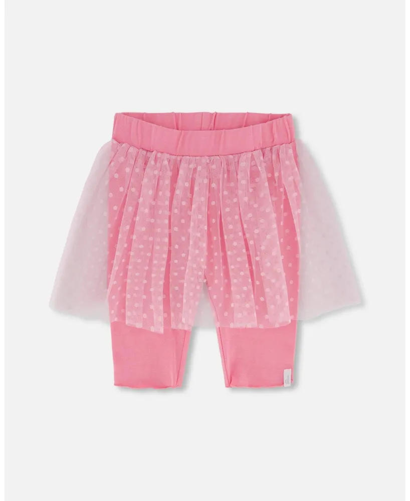 Girl Biker Short With Mesh Skirt Hot Pink - Child