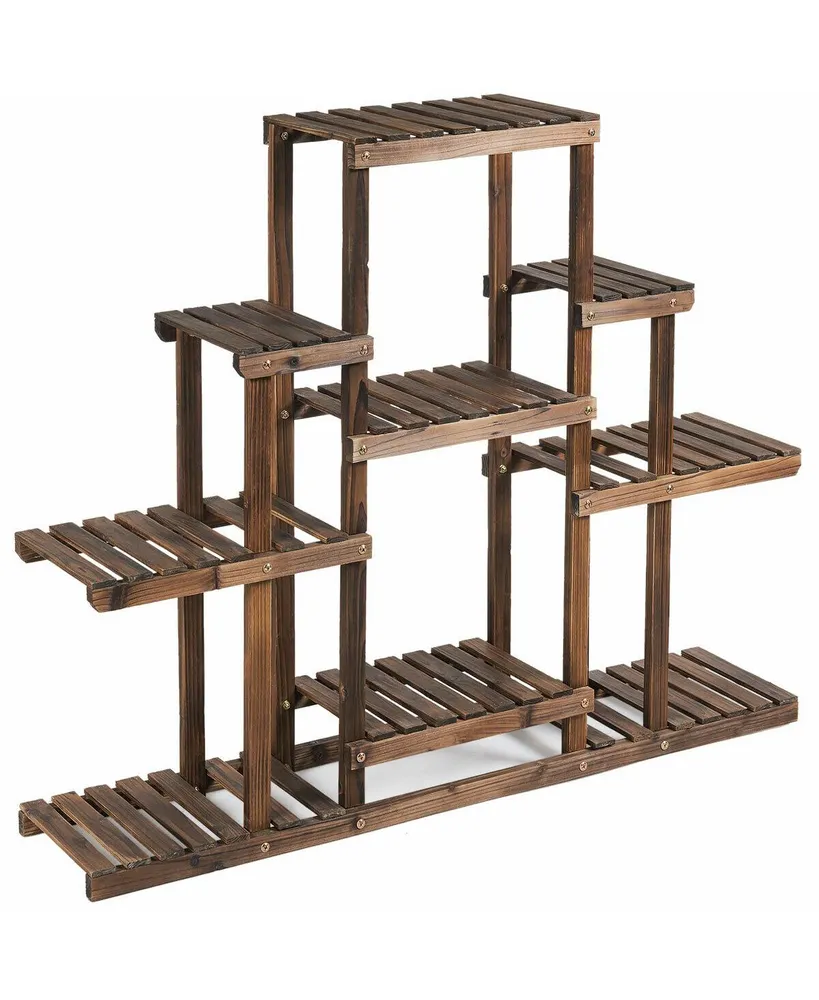 6-Tier Flower Wood Stand Plant Display Rack Storage Shelf