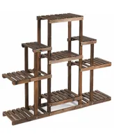 6-Tier Flower Wood Stand Plant Display Rack Storage Shelf