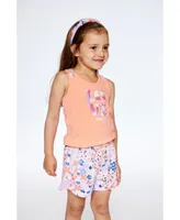 Girl Organic Cotton Short Lavender Printed Fields Flowers - Toddler Child