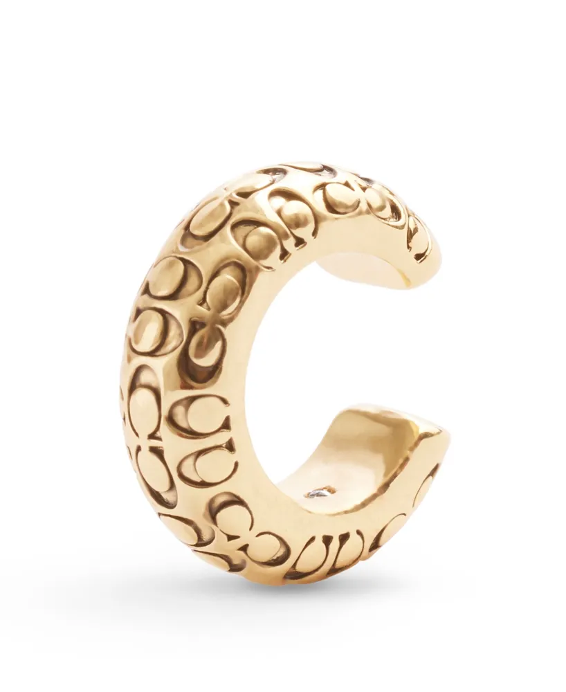 Coach Gold-Tone Signature Quilted Single-Cuff Earring