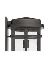 Neri Mission Industrial Box-Shaped Outdoor Wall Light Fixture Oil Rubbed Bronze 16" Clear Seedy Glass for Exterior House Porch Patio Outside Deck Fron