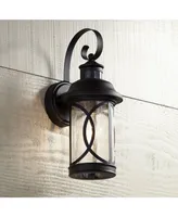 Capistrano Mission Outdoor Wall Light Fixture Led Black Hanging 12.75" Motion Security Sensor Dusk to Dawn Exterior House Porch Patio Outside Deck Gar