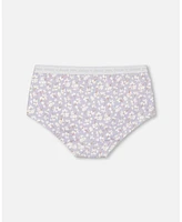 Girl Organic Cotton Boy short Pantie Lilac Printed Little Flowers - Toddler Child